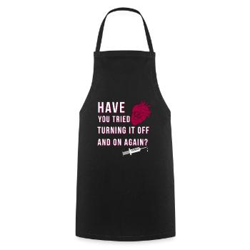 myocardial infarction open heart adenosine - Cooking Apron - black - Front - AI Model Male 185 dark (185cm)