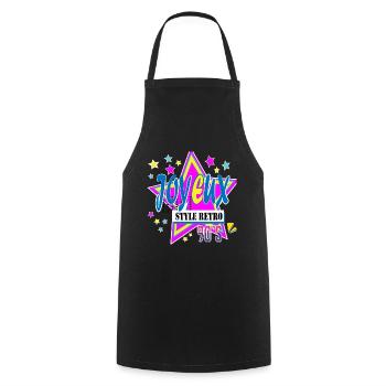 Joie du style RÉTRO des années 90 style vintage - Tablier de cuisine - noir - Devant - AI Model Male 185 dark (185cm)
