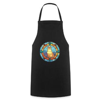 Seal Colorful Watercolor Animal Pet Illustration - Cooking Apron - black - Front - AI Model Male 185 dark (185cm)