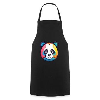 Panda Buntes Aquarell Tier Haustier Illustration - Kochschürze - Schwarz - Vorne - AI Model Male 185 dark (185cm)