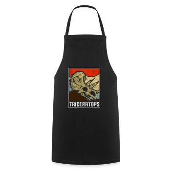 Dino Prehistoric Stegosaurus Dinos - Cooking Apron - black - Front - AI Model Male 185 dark (185cm)
