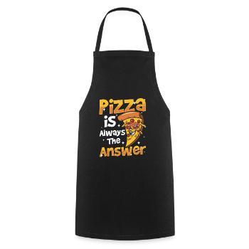 Pizza Italie Humour - Tablier de cuisine - noir - Devant - AI Model Male 185 dark (185cm)