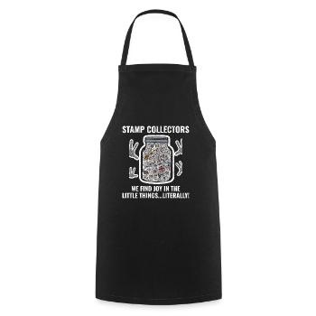 Stamp Collecting Collector Philatelist - Cooking Apron - black - Front - AI Model Male 185 dark (185cm)