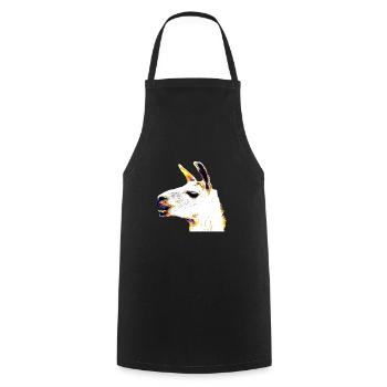 Tête de Lama - Tablier de cuisine - noir - Devant - AI Model Male 185 dark (185cm)