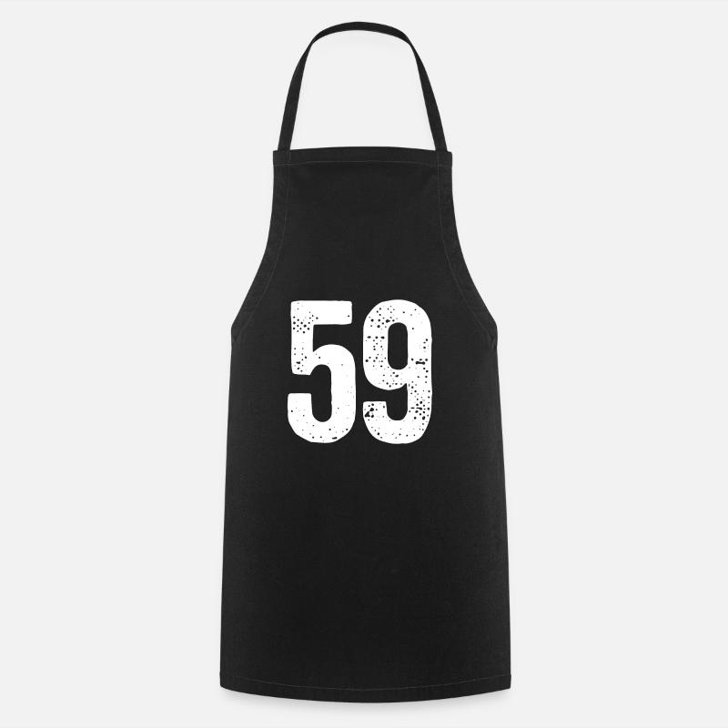 59 Numbers White - Cooking Apron - black