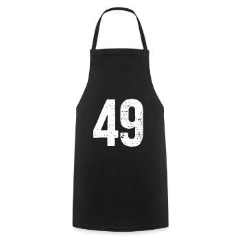 49 Numéros Blanc - Tablier de cuisine - noir - Devant - AI Model Male 185 dark (185cm)