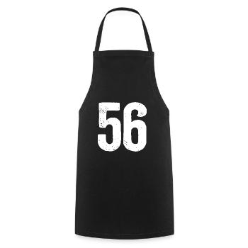 56 Numbers White - Cooking Apron - black - Front - AI Model Male 185 dark (185cm)