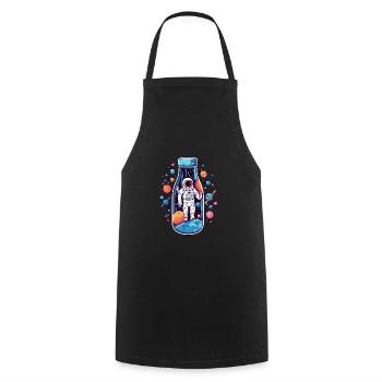 Astronaute de la Voie lactée - Tablier de cuisine - noir - Devant - AI Model Male 185 dark (185cm)