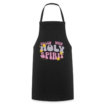 Filled with Holy Spirit Crazy - Cooking Apron - black - Front - AI Model Male 185 dark (185cm)