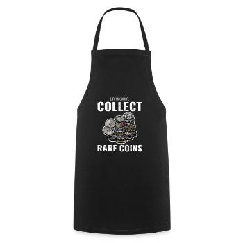 Coin Collecting Collector Numismatic Numismatist - Cooking Apron - black - Front - AI Model Male 185 dark (185cm)