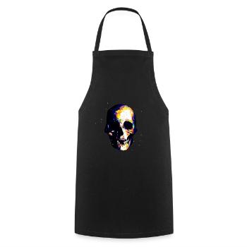 Totenkopf - Kochschürze - Schwarz - Vorne - AI Model Male 185 dark (185cm)