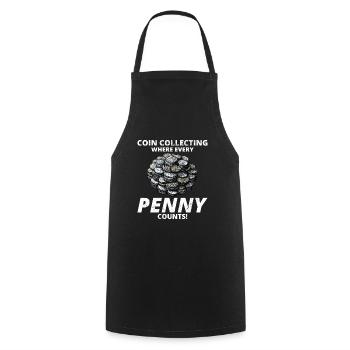 Coin Collecting Collector Numismatic Numismatist - Cooking Apron - black - Front - AI Model Male 185 dark (185cm)