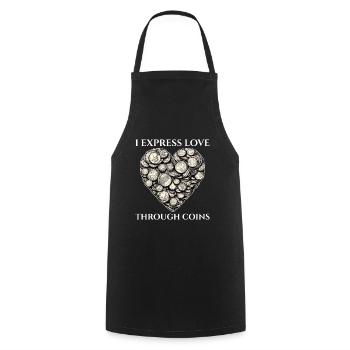Coin Collecting Collector Numismatic Numismatist - Cooking Apron - black - Front - AI Model Male 185 dark (185cm)