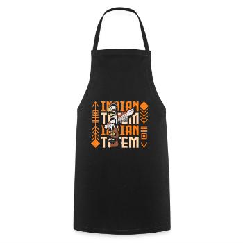 Bijoux en plumes amérindiennes - Tablier de cuisine - noir - Devant - AI Model Male 185 dark (185cm)
