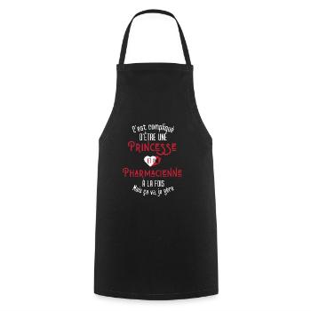 C'est compliqué d'être Une Princesse Psychologue - Tablier de cuisine - noir - Devant - AI Model Male 185 dark (185cm)