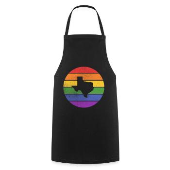 Rainbow card design for proud LGBT+ Texans - Cooking Apron - black - Front - AI Model Male 185 dark (185cm)