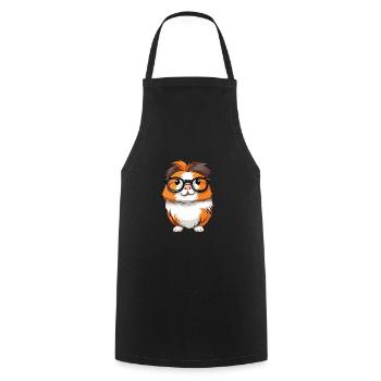 Guinea Pig With Glasses Cartoon Kawaii Illustratio - Cooking Apron - black - Front - AI Model Male 185 dark (185cm)