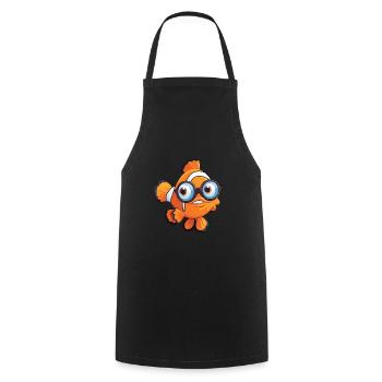 Poisson-clown avec des lunettes dessin animé Kawaii illustration - Tablier de cuisine - noir - Devant - AI Model Male 185 dark (185cm)