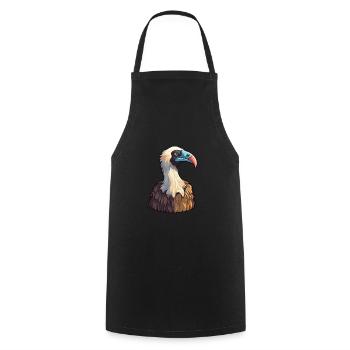 Illustration à l’aquarelle Kawaii Cartoon Vulture - Tablier de cuisine - noir - Devant - AI Model Male 185 dark (185cm)