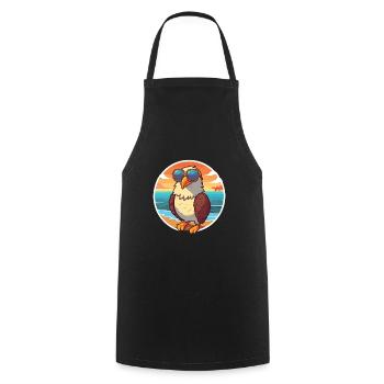 Adler Lustige Karikatur Kawaii Strand Illustration - Kochschürze - Schwarz - Vorne - AI Model Male 185 dark (185cm)