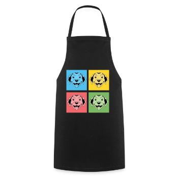 Hundefreund Hund Haustier Geschenk Pop Art Puggle - Kochschürze - Schwarz - Vorne - AI Model Male 185 dark (185cm)