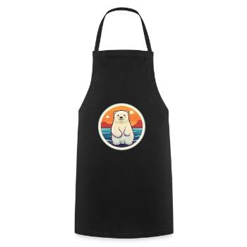 Eisbär Lustige Karikatur Kawaii Strand Illustration - Kochschürze - Schwarz - Vorne - AI Model Male 185 dark (185cm)