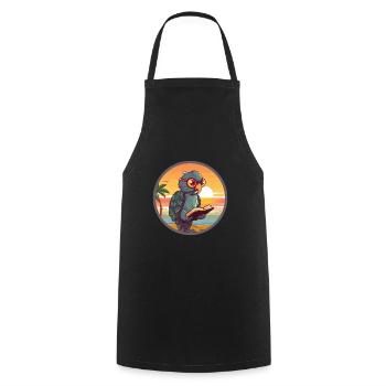 Parrot Cute Funny Cartoon Kawaii Book Beach - Cooking Apron - black - Front - AI Model Male 185 dark (185cm)