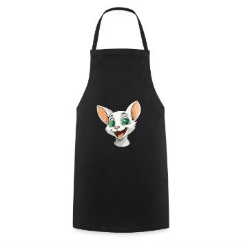 Donskoy Cat Cartoon Illustration à l’aquarelle - Tablier de cuisine - noir - Devant - AI Model Male 185 dark (185cm)