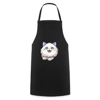 Ragdoll Cat Cartoon Illustration à l’aquarelle - Tablier de cuisine - noir - Devant - AI Model Male 185 dark (185cm)