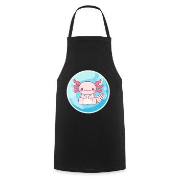 Axolotl Water Bubble Design for Axolotl Lovers - Cooking Apron - black - Front - AI Model Male 185 dark (185cm)