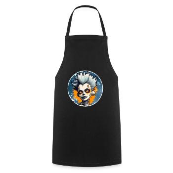Femme Motif Halloween - Tablier de cuisine - noir - Devant - AI Model Male 185 dark (185cm)