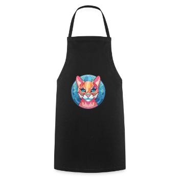 Singapura chat coloré aquarelle animal de compagnie Illustration - Tablier de cuisine - noir - Devant - AI Model Male 185 dark (185cm)