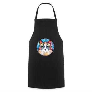 Ragdoll Cat Breed Illustration aquarelle colorée - Tablier de cuisine - noir - Devant - AI Model Male 185 dark (185cm)