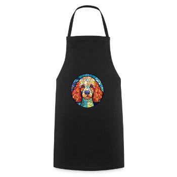 Pudel-Hunderasse Bunte Aquarell-Illustration - Kochschürze - Schwarz - Vorne - AI Model Male 185 dark (185cm)