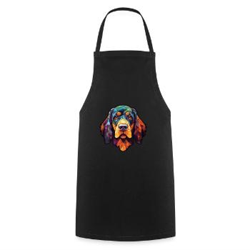 Österreichisches Brandlbracke Hunderasse Aquarellglas - Kochschürze - Schwarz - Vorne - AI Model Male 185 dark (185cm)