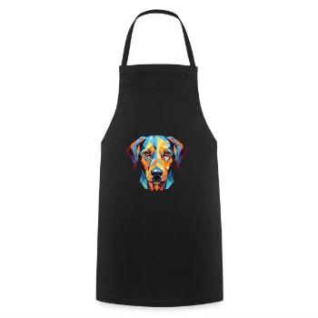 Catahoula Leopard Hunderasse buntes Aquarell - Kochschürze - Schwarz - Vorne - AI Model Male 185 dark (185cm)