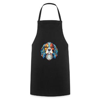 Cavalier King Charles Spaniel chien race aquarelle - Tablier de cuisine - noir - Devant - AI Model Male 185 dark (185cm)
