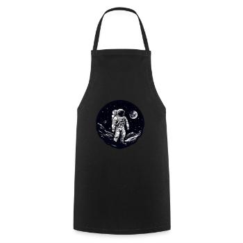 Lune des astronautes - Tablier de cuisine - noir - Devant - AI Model Male 185 dark (185cm)