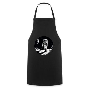 Lune des astronautes - Tablier de cuisine - noir - Devant - AI Model Male 185 dark (185cm)