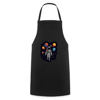 Lune des astronautes - Tablier de cuisine - noir - Devant - AI Model Male 185 dark (185cm)