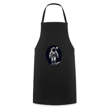 Lune des astronautes - Tablier de cuisine - noir - Devant - AI Model Male 185 dark (185cm)