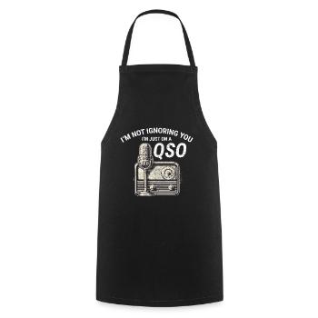 Nostalgic QSO Vintage Ham Radio Operator Classic - Cooking Apron - black - Front - AI Model Male 185 dark (185cm)