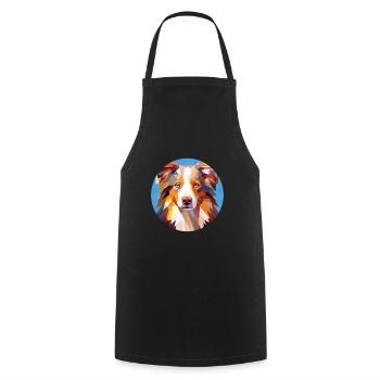 Berger australien chien race coloré aquarelle - Tablier de cuisine - noir - Devant - AI Model Male 185 dark (185cm)