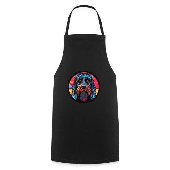 Terrier russe noir chien race verre aquarelle - Tablier de cuisine - noir - Devant - AI Model Male 185 dark (185cm)