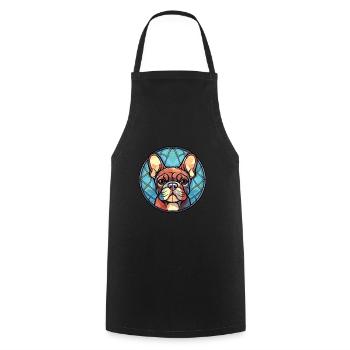 German Pinscher Dog Breed Watercolor Illustration - Cooking Apron - black - Front - AI Model Male 185 dark (185cm)