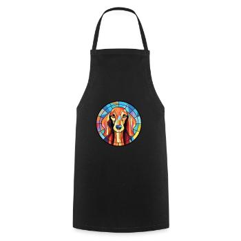 Saluki Dog Breed Colorful Watercolor Illustration - Cooking Apron - black - Front - AI Model Male 185 dark (185cm)
