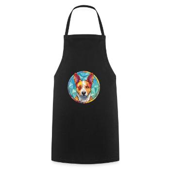 Australian Stumpy Tail Cattle Dog Breed Watercolor - Cooking Apron - black - Front - AI Model Male 185 dark (185cm)