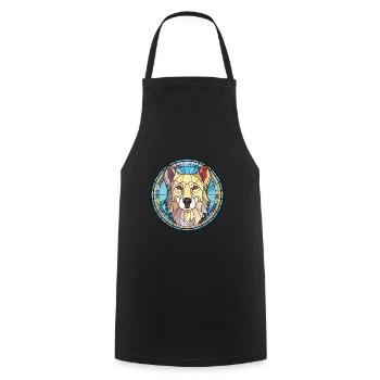Anatolian Shephard Dog Breed Colorful Watercolor - Cooking Apron - black - Front - AI Model Male 185 dark (185cm)