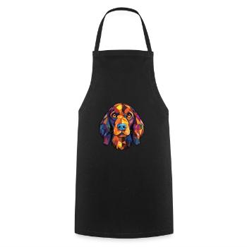Picardy Spaniel Dog Breed Watercolor Illustration - Cooking Apron - black - Front - AI Model Male 185 dark (185cm)