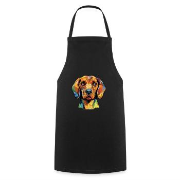 Slovensky Cuvac race chien aquarelle Illustration - Tablier de cuisine - noir - Devant - AI Model Male 185 dark (185cm)